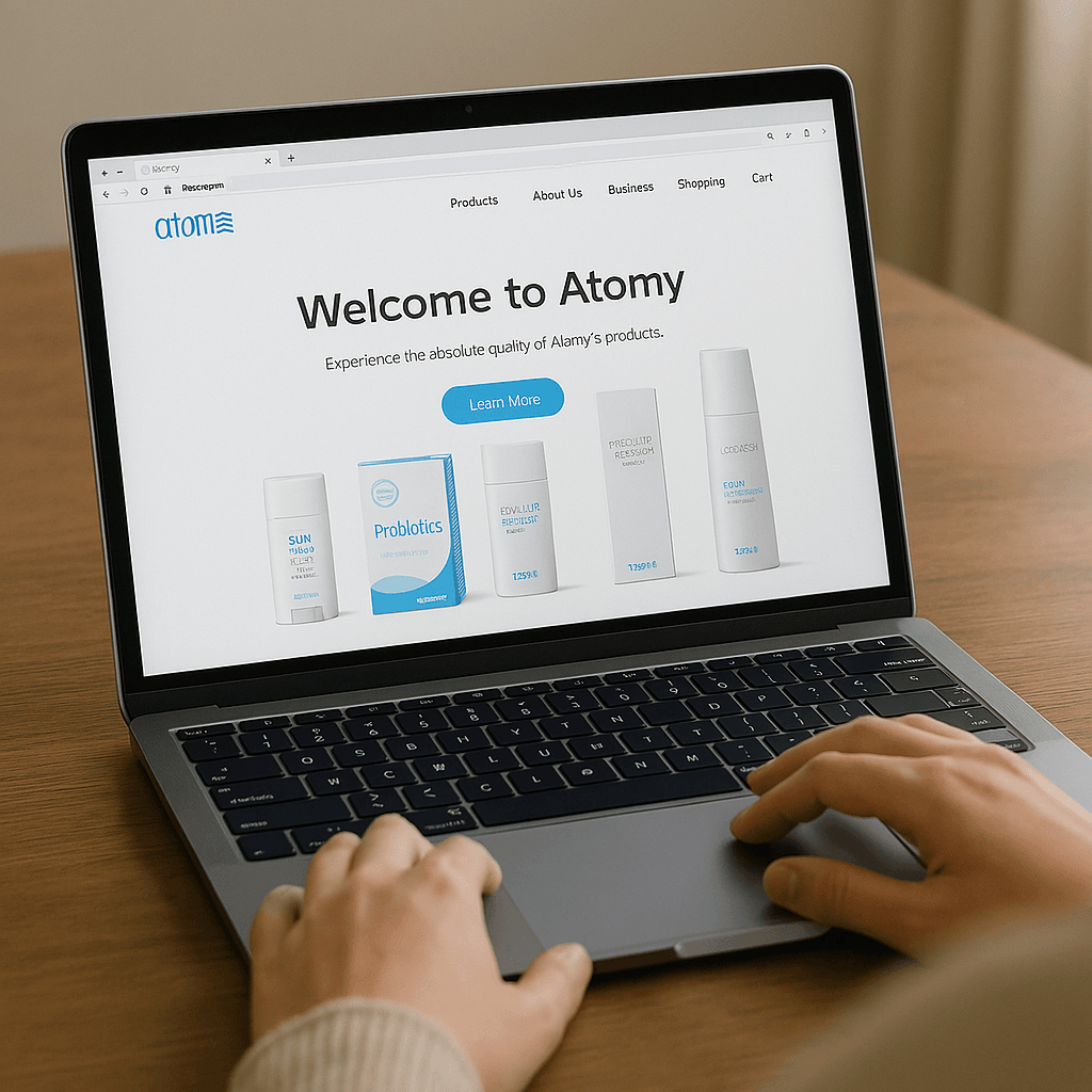 Партнер АТОМИ за ноутбуком